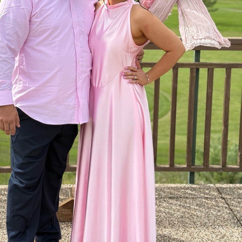 Elegant Pink Sleeveless Dress